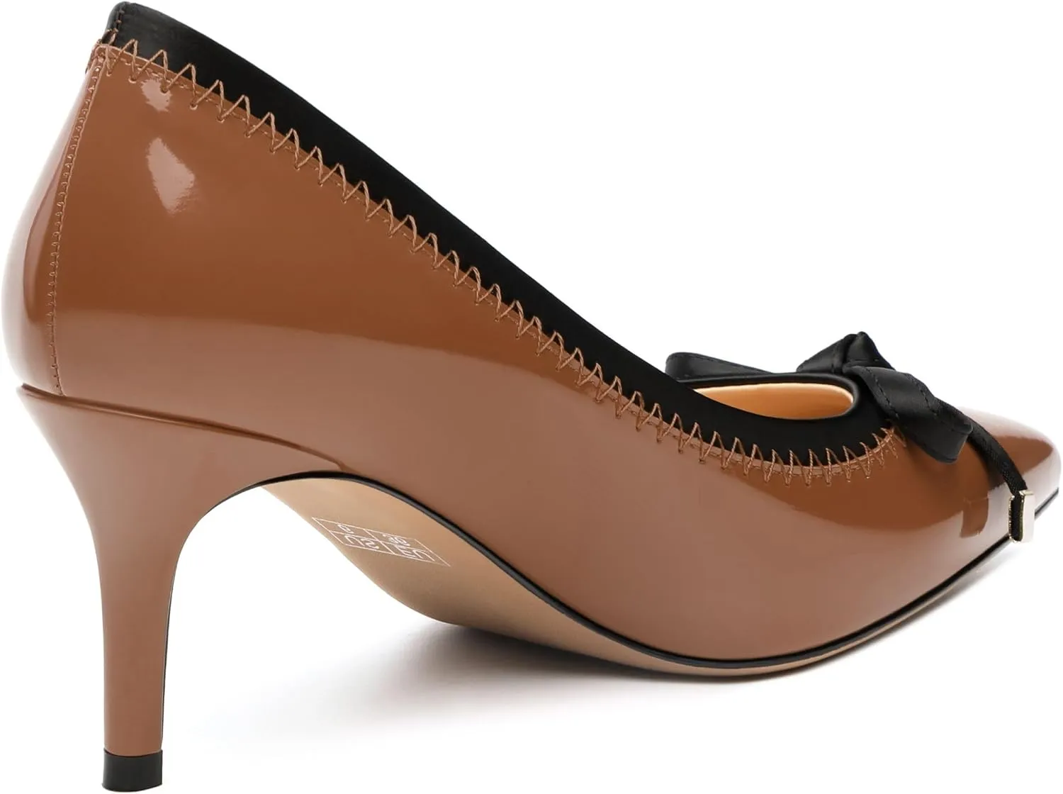 Womens Bow Mid Stiletto Pumps Sexy Patent Pointed Toe Evening Wedding Stiletto Mid Heel Pumps Dress Shoes 2.5 Inch