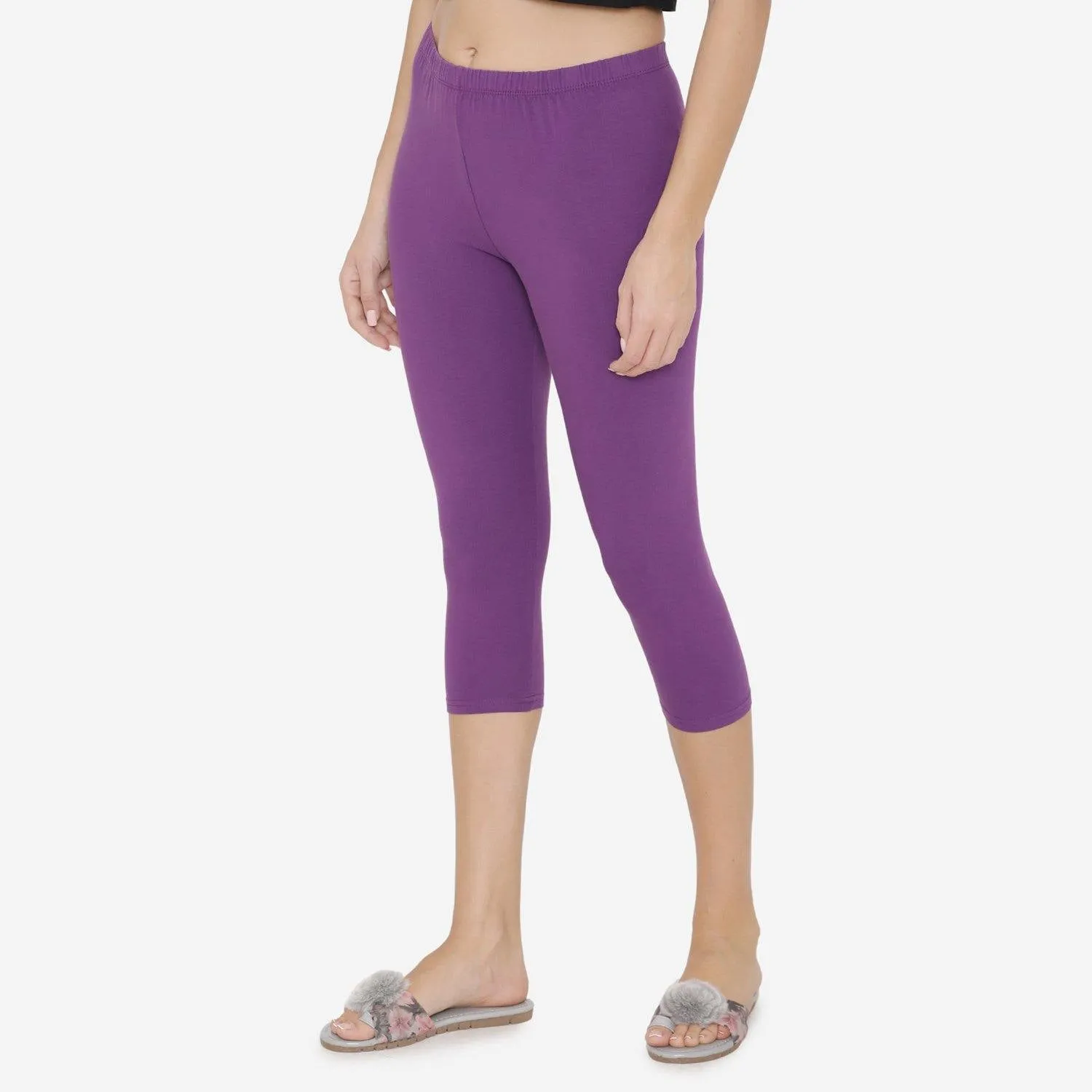 Women's Comfy Classy Capri Leggings - Imperial Purple