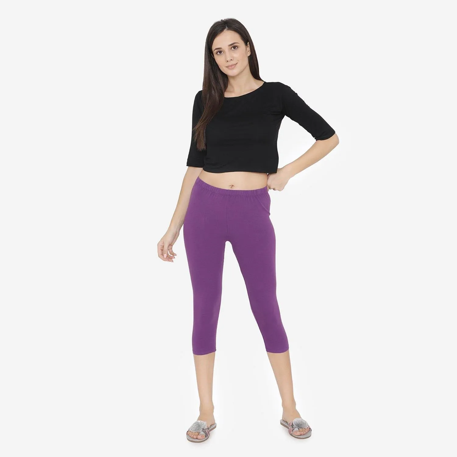 Women's Comfy Classy Capri Leggings - Imperial Purple