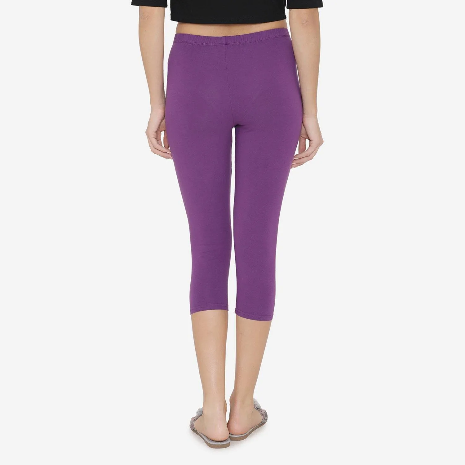 Women's Comfy Classy Capri Leggings - Imperial Purple