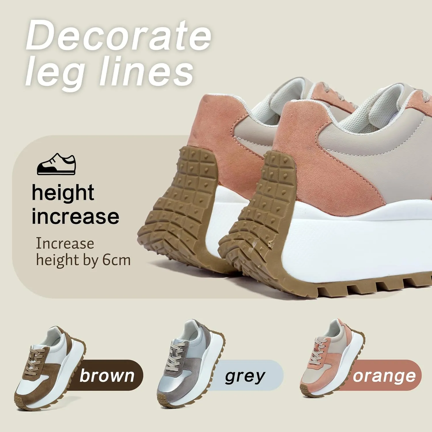 Women's Fashion Sneakers Platform Casual Height Increasing Walking Shoes Retro Running Shoes Outdoor Non-Slip Sports Casual Shoes Women's Chunky Sneakers
