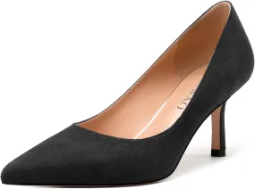 Women's Pumps, Pointed Closed Toe High Heels, Fashion Mid Heel Slip on Shoes for Women