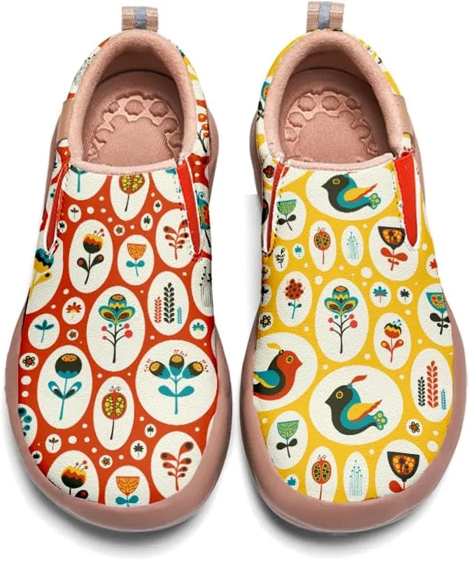 Women's Slip-On Loafers Art Painted Ladies Walking Shoes Lightweight Comfort Fashion Travel Sneaker Ethnic Patchwork Print