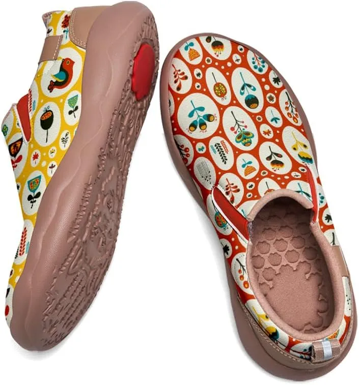 Women's Slip-On Loafers Art Painted Ladies Walking Shoes Lightweight Comfort Fashion Travel Sneaker Ethnic Patchwork Print