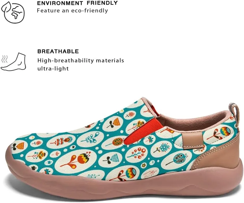Women's Slip-On Loafers Art Painted Ladies Walking Shoes Lightweight Comfort Fashion Travel Sneaker Ethnic Patchwork Print