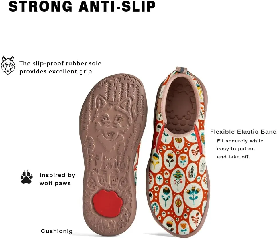 Women's Slip-On Loafers Art Painted Ladies Walking Shoes Lightweight Comfort Fashion Travel Sneaker Ethnic Patchwork Print