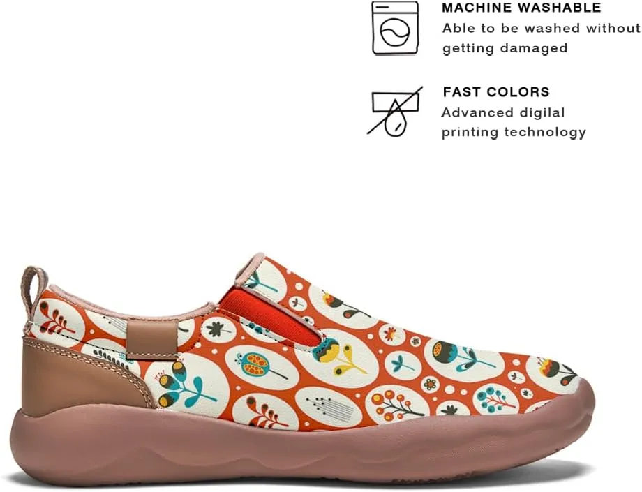 Women's Slip-On Loafers Art Painted Ladies Walking Shoes Lightweight Comfort Fashion Travel Sneaker Ethnic Patchwork Print